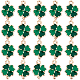 60 шт. Подвески из сплава эмали, золотые, клевер