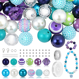 Наборы для самостоятельной маркировки ювелирных изделий, абс пластиковые жемчужные бисера, Акриловые бусины, Акриловые бусины, Эластичная кристальная нить, 304 кольца прыжок из нержавеющей стали