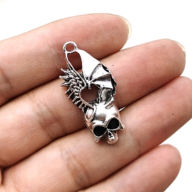 Tibetan Style Zinc Alloy Pendants, Skull Charms