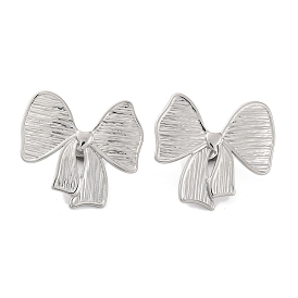 304 Stainless Steel Stud Earrings for Women, Bowknot