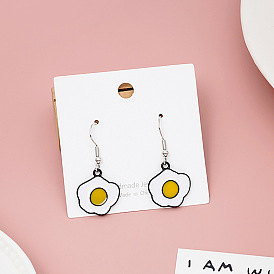 Cute Egg-shaped Earrings with Funny Chicken Design - Unique, Cartoon, Ear Decor.