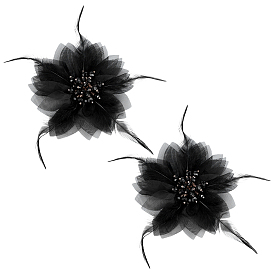 Feather & Gauze & Glass Ornament Accessories, Flower