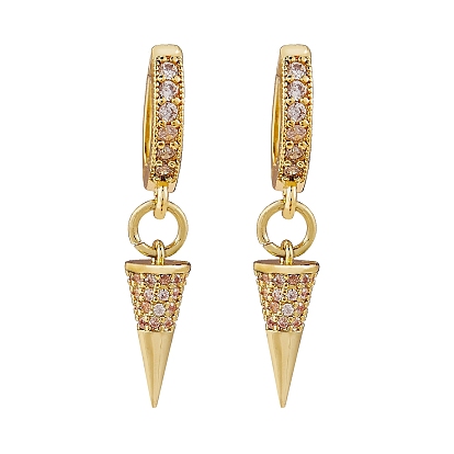 Прозрачные серьги-кольца Huggie с кубическим цирконием и конусом для женщин