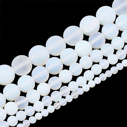 Opalite Beads Strands, Frosted, Round