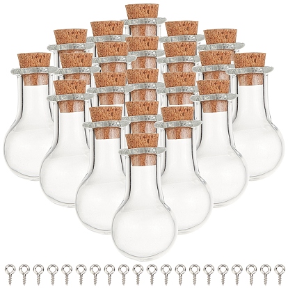 40Stück 2Stil Glasflaschen, mit Korken, Ich wünsche eine Flasche, Tropfen, Eisenschraube Ösenstift Heringe Kautionen