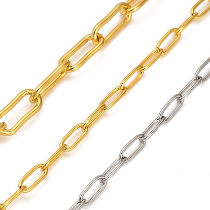 Овальные цепочки из скрепок из нержавеющей стали, пайки, с катушкой