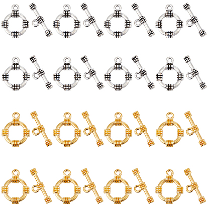 60 шт. 2 цвета, застежки из сплава в тибетском стиле, без свинца и без кадмия, кольцо