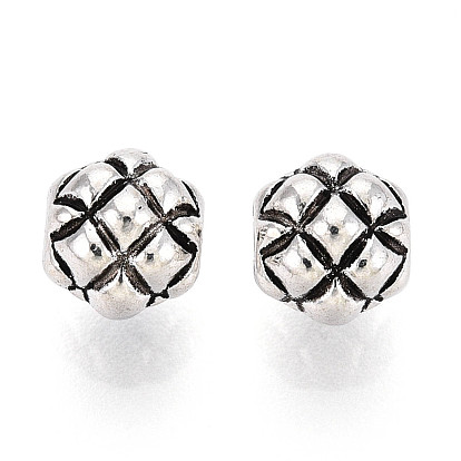 Бусины из сплава в виде вафель в тибетском стиле, круглые