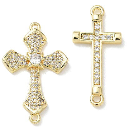 Пасхальная религия латунные микропаве кубический цирконий соединительные подвески, крестик, реальный 18 k позолоченный