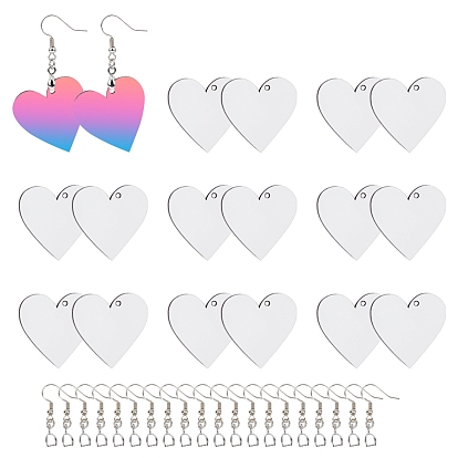 Wood Dangle Earrings, with Brass Earring Hooks and Ice Pick Pinch Bails, Heart