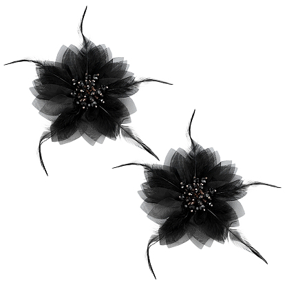 Feather & Gauze & Glass Ornament Accessories, Flower