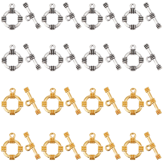 60 шт. 2 цвета, застежки из сплава в тибетском стиле, без свинца и без кадмия, кольцо