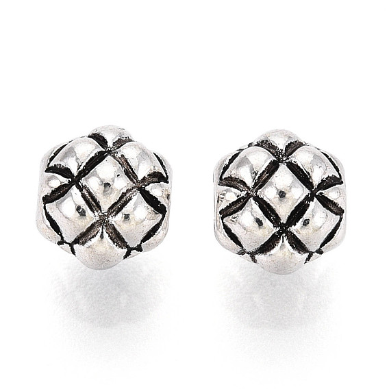 Бусины из сплава в виде вафель в тибетском стиле, круглые