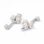 Alloy Pendants, with ABS Imitation Pearl Beads, Key Charm