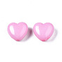 Opaque Acrylic Beads, 3D Heart, 10x11x6mm, Hole: 2mm, about 1267pcs/500g