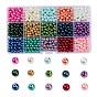 15 Colors Glass Pearl Beads, Pearlized, Round