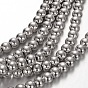 Round Tibetan Style Alloy Beads Strands, Lead Free & Nickel Free & Cadmium Free, 6mm, Hole: 1mm, about 39pcs/Strand