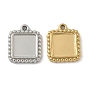 304 Настройки кабошон из нержавеющей стали кулон, квадратный, ионное покрытие (ip)