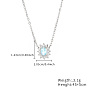 Cubic Zirconia Flower Pendant Necklaces with Stainless Steel Chains