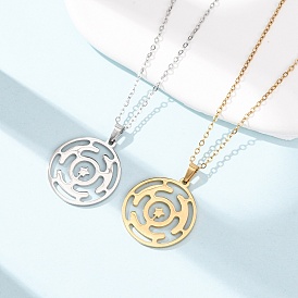 304 Подвеска из нержавеющей стали в виде лабиринта, цепочка, ожерелье для мужчин и женщин