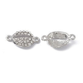 Alloy Connector Charms, Shell Links, with Crystal Rhinestones