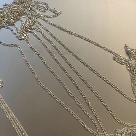 925 серебряные цепочки фигаро, пайки