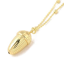 Chestnut Pendant Necklaces, Brass Cable Chain Necklaces for Women