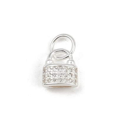 925 подвески-замки из стерлингового серебра с микропаве из прозрачных кубических цирконий, с прыжковых колец
