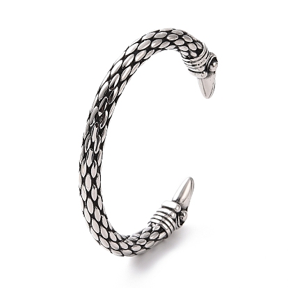 304 Stainless Steel Bird Open Cuff Bangle for Men Women