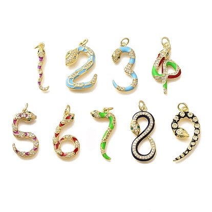 Латунные микро проложить кубического циркония подвески, с эмалью, змея с подвесками-числами, с целью перехода в кольце