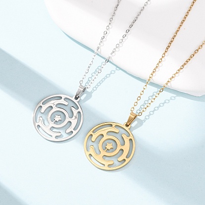 304 Подвеска из нержавеющей стали в виде лабиринта, цепочка, ожерелье для мужчин и женщин