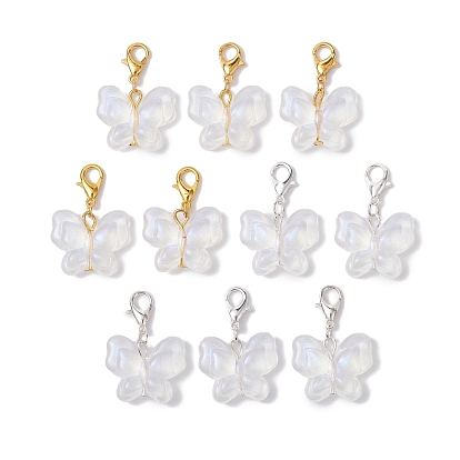 Decoración colgante de mariposa acrílica, con broches de langosta de la aleación de la garra