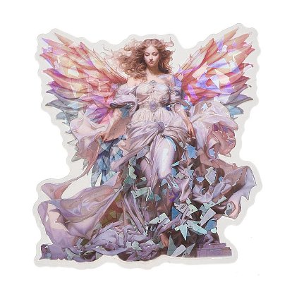 5Pcs PET Self-Adhesive Stickers, for Party Decorative Presents, Angel