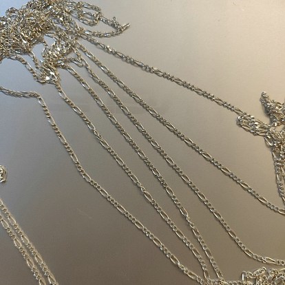 925 серебряные цепочки фигаро, пайки