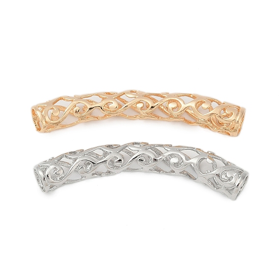 Полые латунные трубчатые бусины, без кадмия, без никеля и без свинца, изогнутая трубка