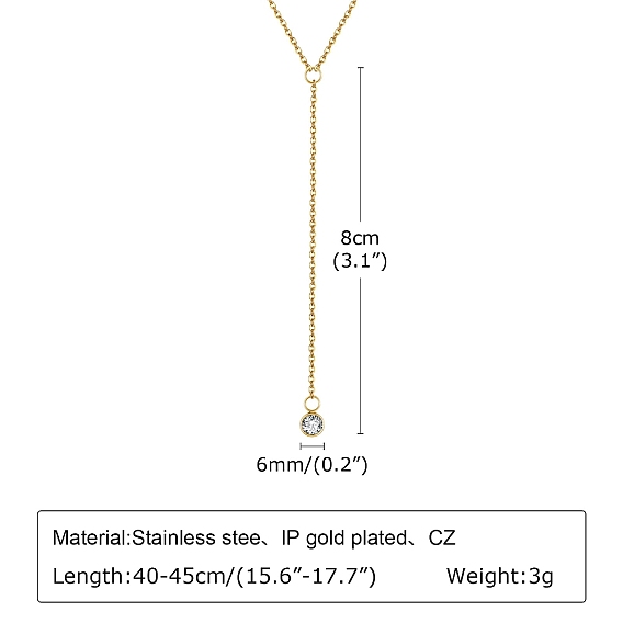 Ожерелья с подвесками из нержавеющей стали и кубическим цирконием