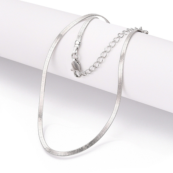 Латунные ожерелья с плоской змеиной цепочкой для женщин и мужчин