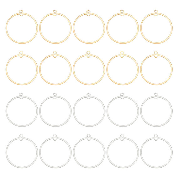 20шт 2 цвета латунные соединительные подвески, кольцевые звенья