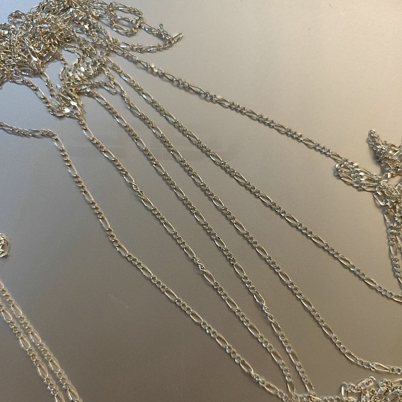 925 серебряные цепочки фигаро, пайки