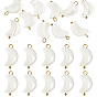 10 pièces pendentifs lune en coquillage naturel, avec 304 boucles en acier inoxydable, couleur de coquillage, placage ionique (ip)