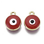 Alloy Pendants, with Enamel, Flat Round with Evil Eye