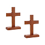 Easter Wood Cross Figurines Ornaments, with Base, Church Home Decoration