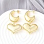 Латунные качают серьги, луна с сердцем