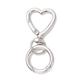 Застежки-крючки в форме сердца из цинкового сплава, с пружинными кольцами из цинкового сплава