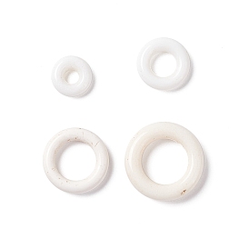 Perles d'agate blanches naturelles, disque/beignet