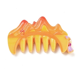 Opaque Resin Decoden Cabochons, Mountain Shaped Comb