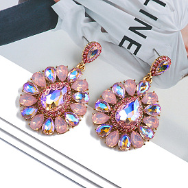 Chic Waterdrop Crystal Glass Earrings in Transparent Colors - Elegant and Versatile Street Style Accessories
