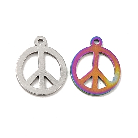 Ионное покрытие (ip) 201 подвески из нержавеющей стали, Плоский круглый с символом мира