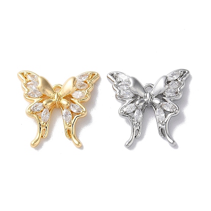 Стеклянные подвески, с латунной фурнитурой , очарование бабочки