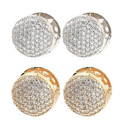 Серьги из латунного обруча с кубическим цирконием, плоско-круглые